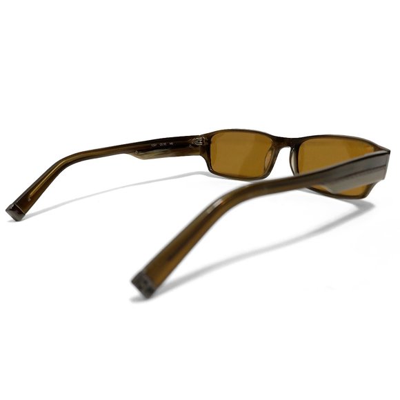 John Varvatos Brown Olive V331 Rectangle Eyeglasses